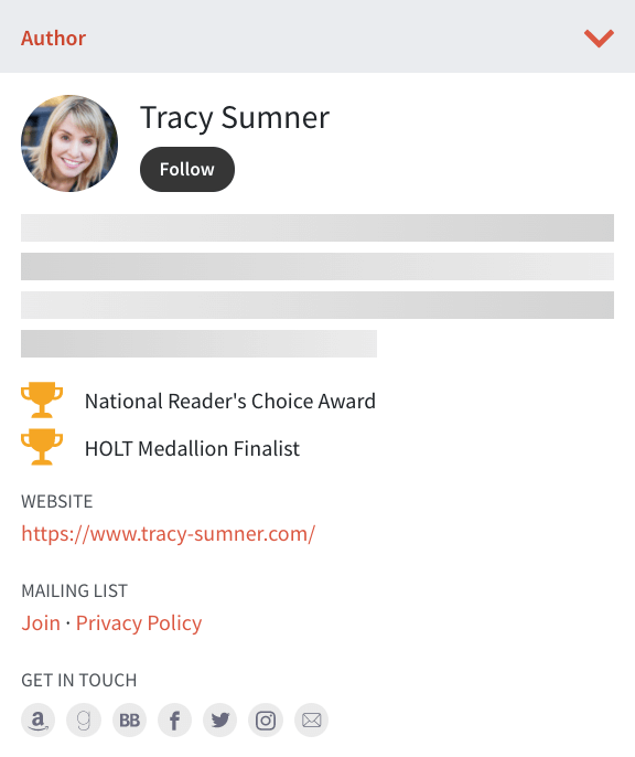 Parade your social media and website to make it easy for readers to follow you