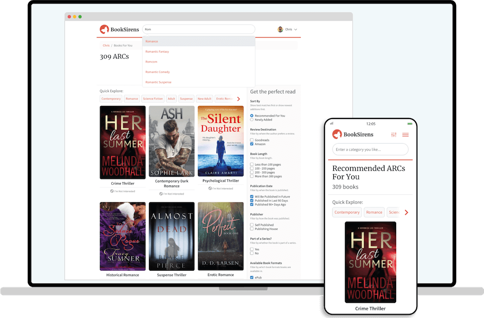 A slick interface for book reviewers to search and browse ARCs in their favorite genres