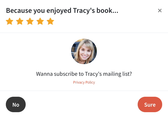 A prompt asking readers to join your street team mailing list